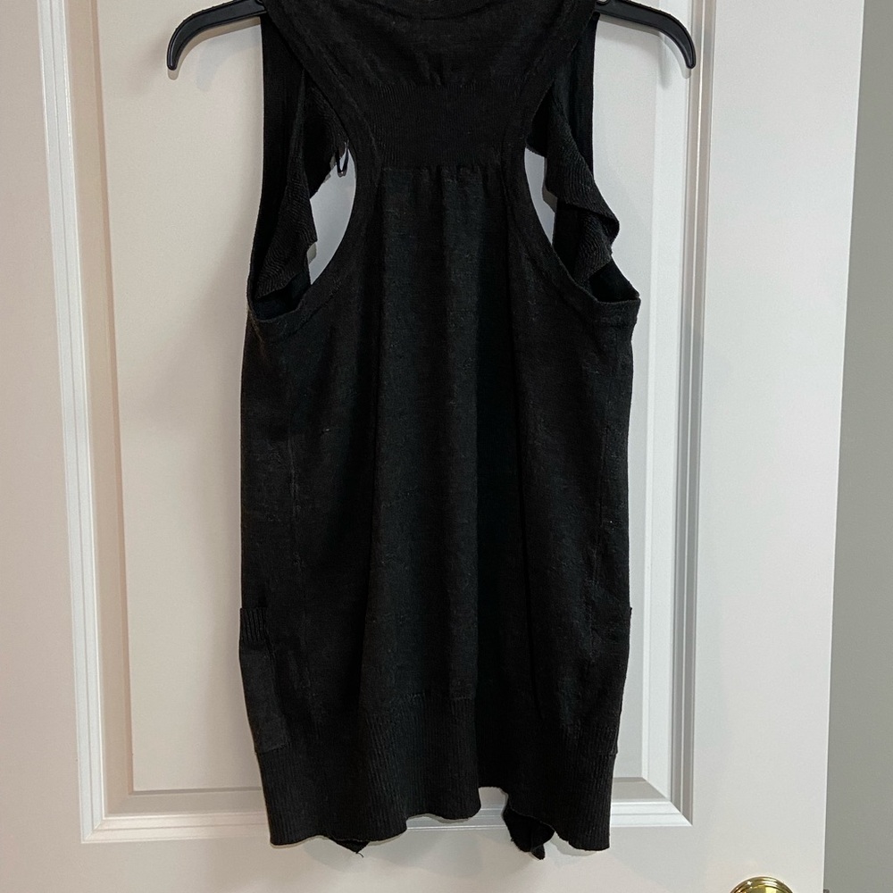 EUC - Poof Made With Love Black Ruffle Vest - Size Small - Picture 10 of 14